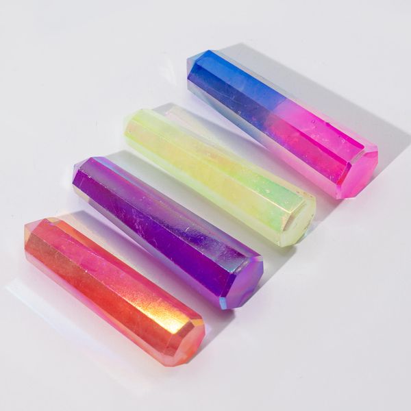 Edelsteen Obelisk Punt ca. 9 cm – Aurora Kristal Kwarts – Paars