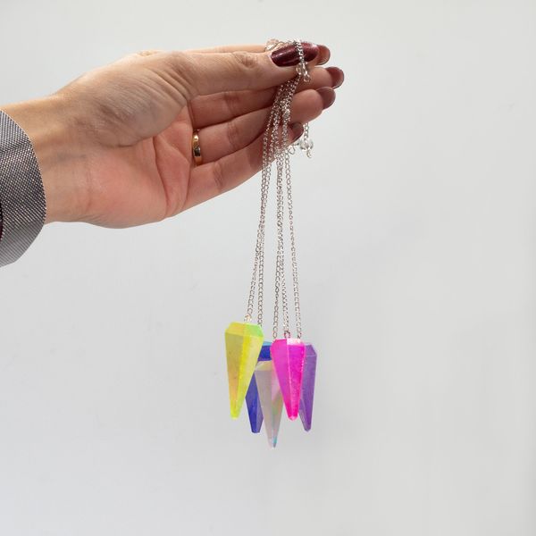 Zeszijdige Pendel – Aurora Kristal Paars – 4 cm