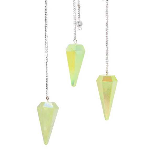Zeszijdige Pendel – Aurora Kristal Lichtgroen – 4 cm