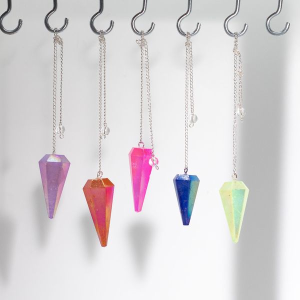 Zeszijdige Pendel – Aurora Kristal Blauw – 4 cm