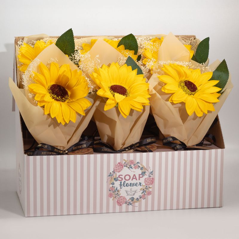 Klaar voor Verkoop Zeepbloemen – Zonnebloem Boeket (Enkelstuk)