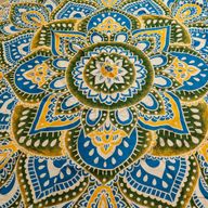 Grote Mandala Ronde Kunst (180cm) - Geel & Blauw