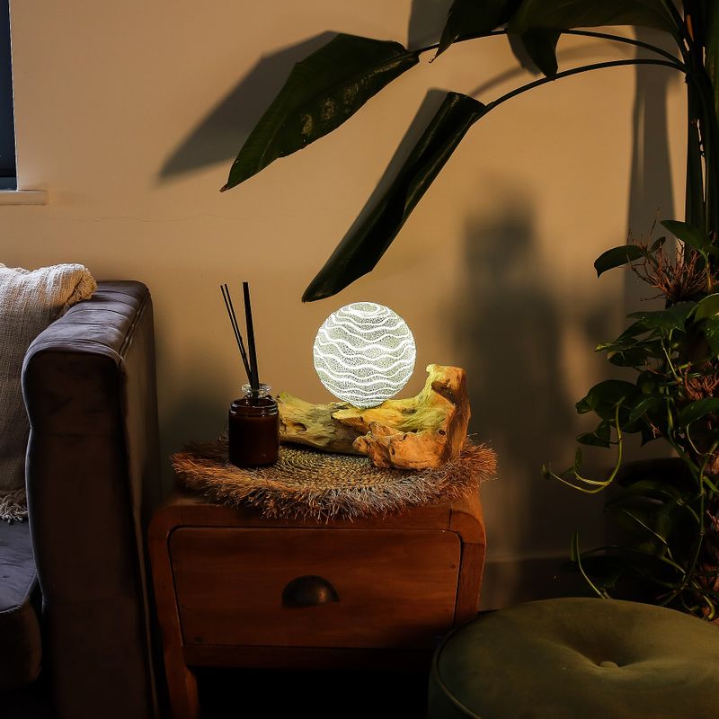 DriftGlow Lamp Grijze Luna Kap