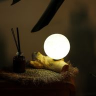 DriftGlow Lamp Katoenen Luna Ivoorkleurige Kap