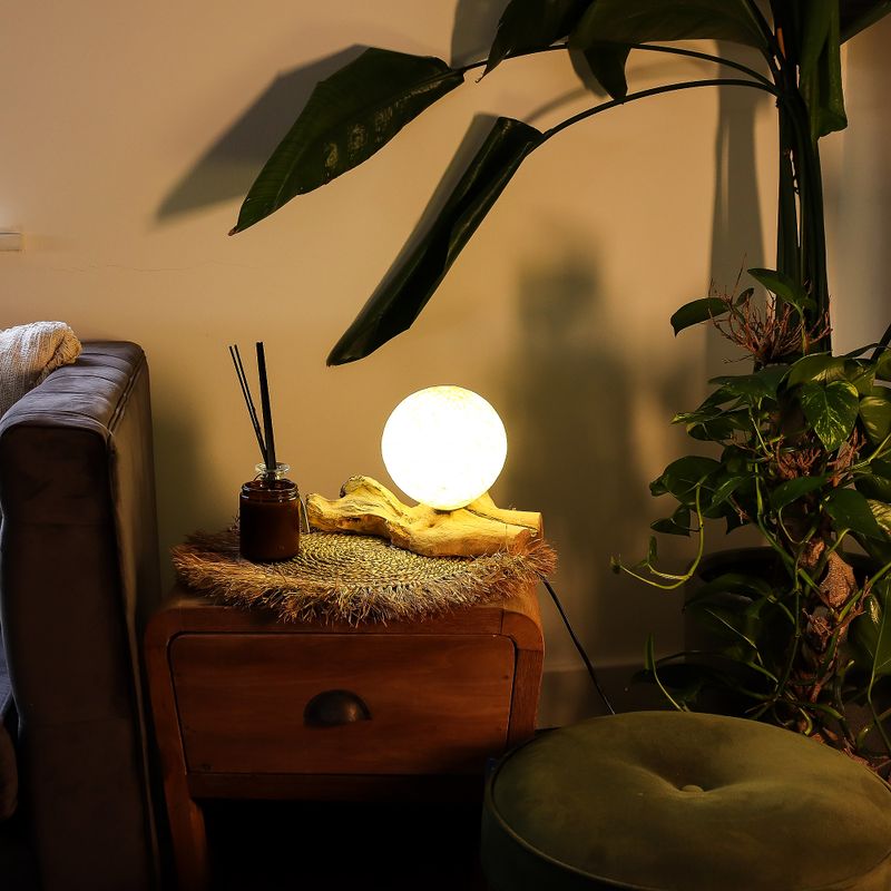 DriftGlow Lamp Katoenen Wikkel Crèmekleurige Kap