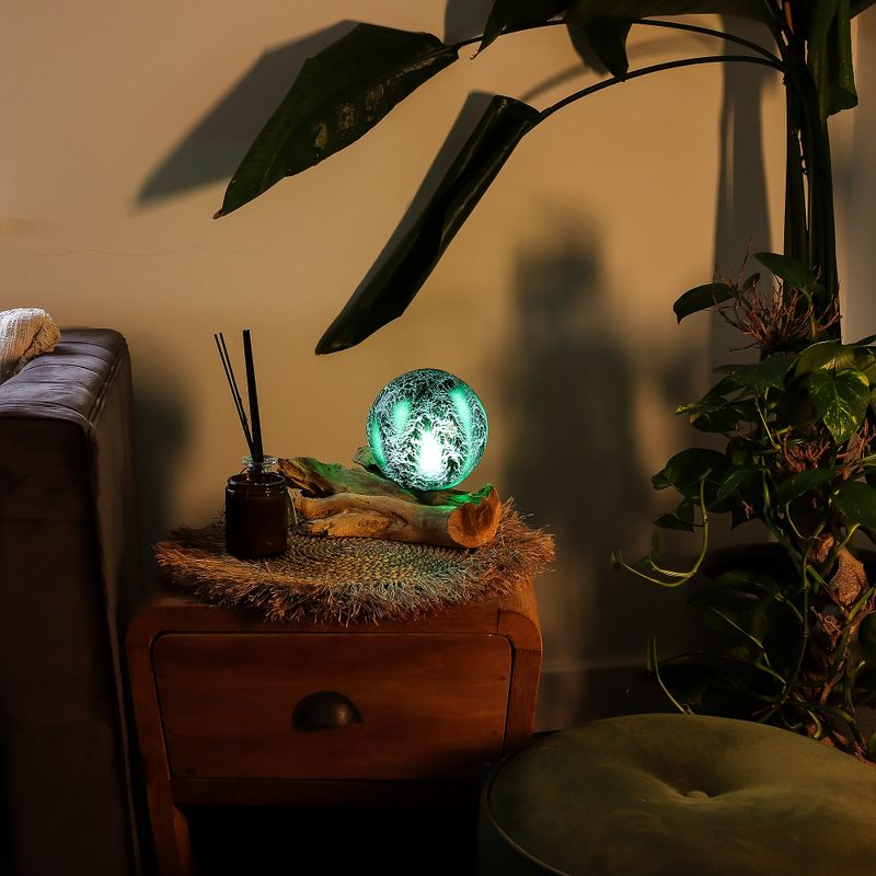 DriftGlow Lamp Smaragd Crackle Kap