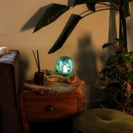DriftGlow Lamp Smaragd Crackle Kap
