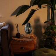 DriftGlow Lamp Crackle Lava-Ei Kap – Grijs
