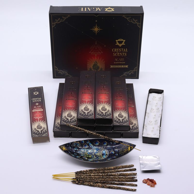 Rode Agaat Kristal Geuren Smudge Wierook – Saffraan