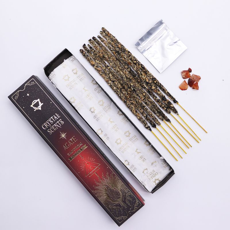 Rode Agaat Kristal Geuren Smudge Wierook – Saffraan