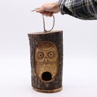Boomstam Gezicht - Vogelhuisje - Wijze Uil