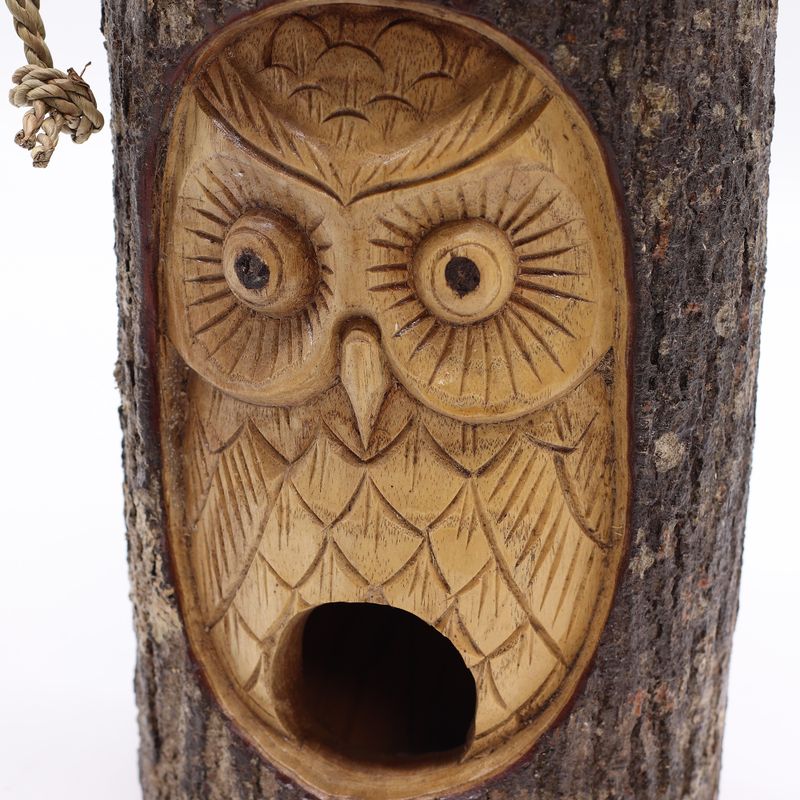 Boomstam Gezicht - Vogelhuisje - Wijze Uil