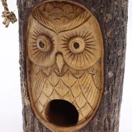 Boomstam Gezicht - Vogelhuisje - Wijze Uil