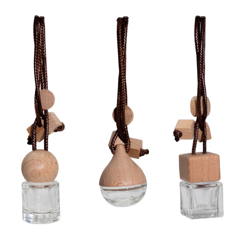 Transparant - Auto Diffuser Hangflesjes - 8ml - (3 verschillende designs x 4)
