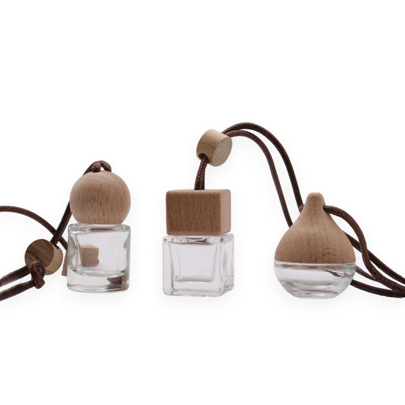 Transparant - Auto Diffuser Hangflesjes - 8ml - (3 verschillende designs x 4)