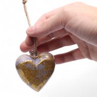 Grote Decoratieve Houten Harten – Lavendel Goud (50) – in Displaypot