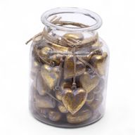 Grote Decoratieve Houten Harten – Lavendel Goud (50) – in Displaypot