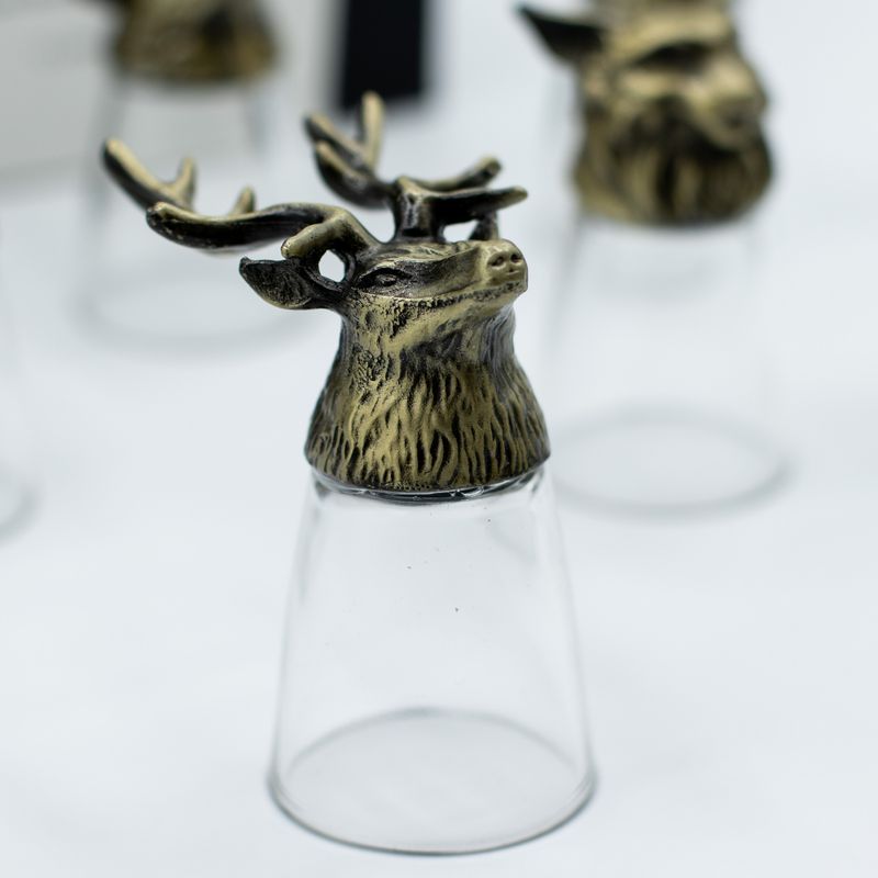 Ondersteboven Shotglazen (25 ml) – Bos en Mystieke Wezens – Antiek Brons
