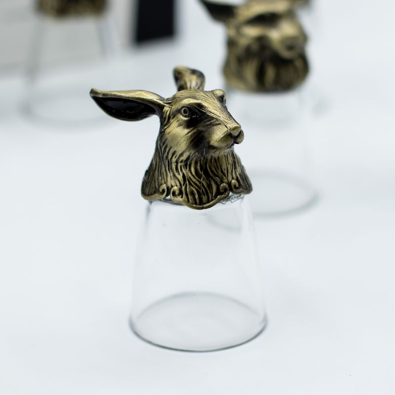 Ondersteboven Shotglazen (25 ml) – Bos en Mystieke Wezens – Antiek Brons