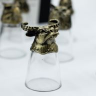 Ondersteboven Shotglazen (25 ml) – Bos en Mystieke Wezens – Antiek Brons