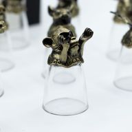 Ondersteboven Shotglazen (25 ml) – Chinese Dierenriemwezens – Antiek Brons