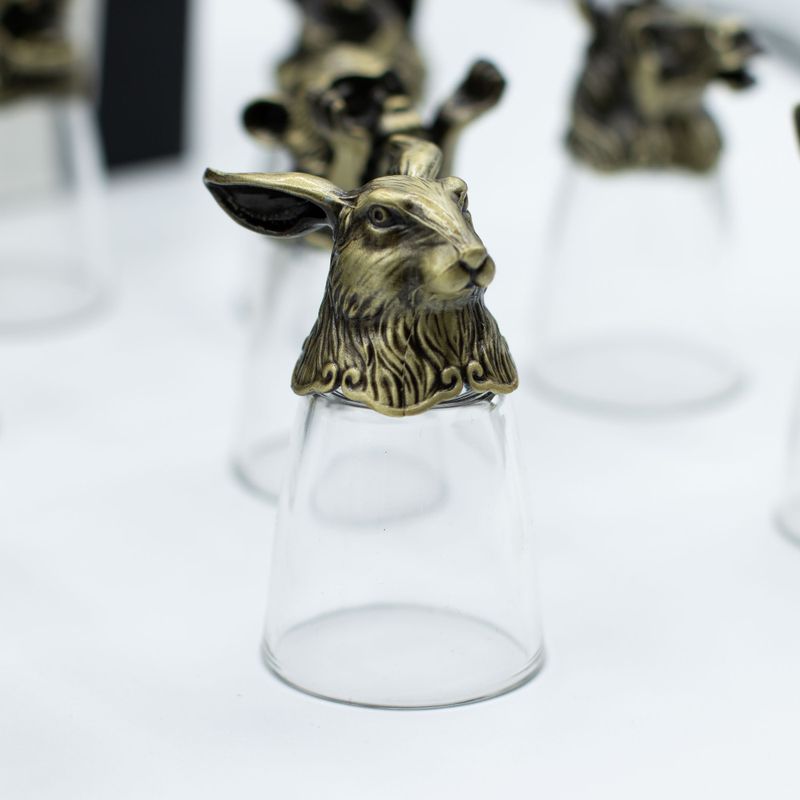 Ondersteboven Shotglazen (25 ml) – Chinese Dierenriemwezens – Antiek Brons