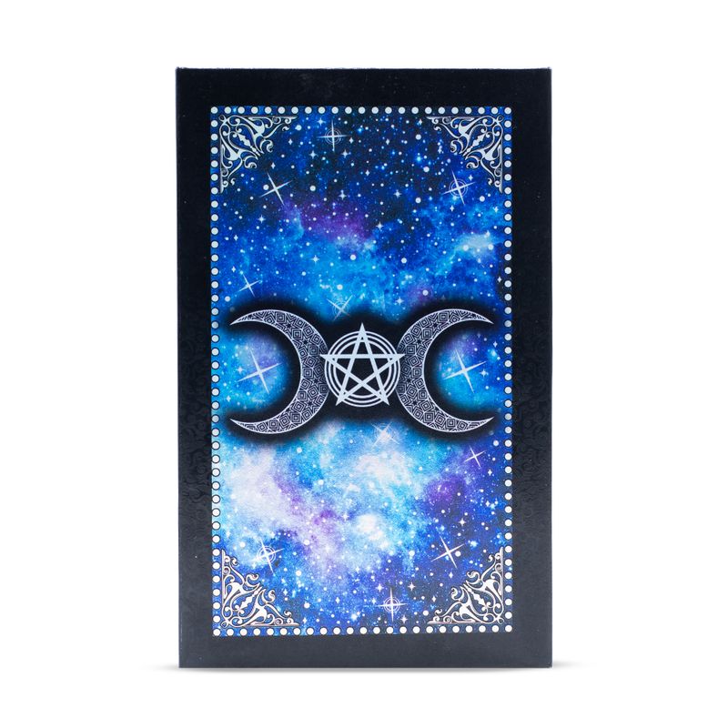 Blauwe Tarotkaartenset Met Folie – Maan Gezicht – Met Boekje
