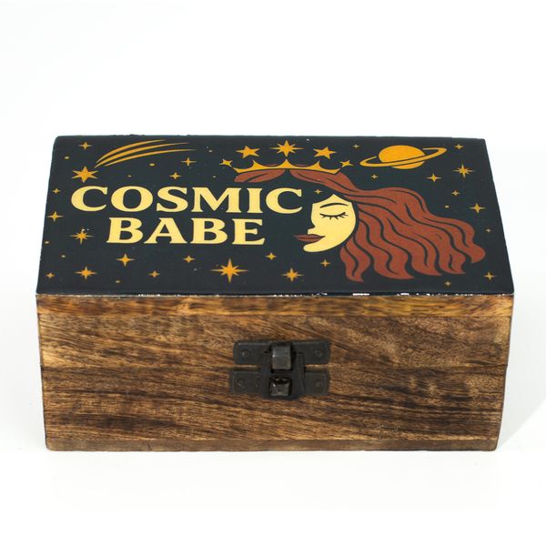 Middelgrote Geëmailleerde Doos – Cosmic Babe