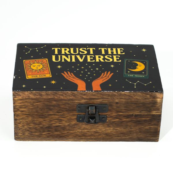 Middelgrote Geëmailleerde Doos – Trust The Universe