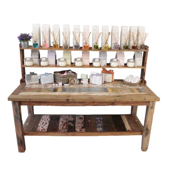 A&C Standaard Tafel met Bovenblad - Gerecycled Hardhout - 2.2m