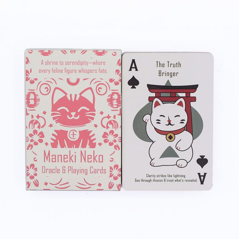 Fortune Cats Speel & Orakelkaarten – Maneki Neko Set