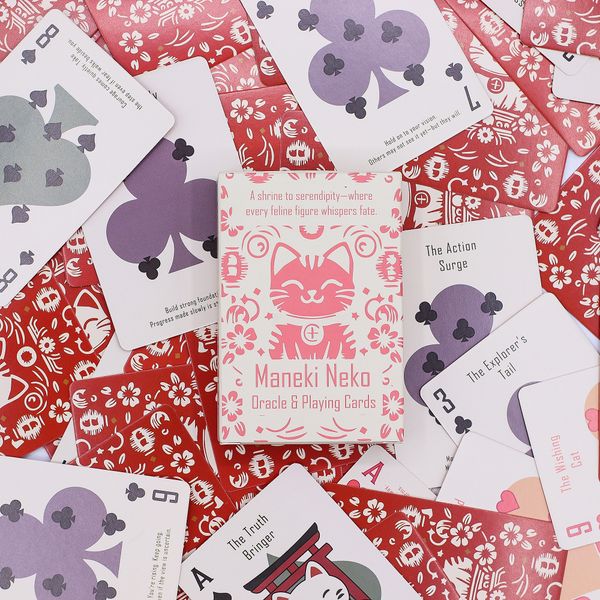 Fortune Cats Speel & Orakelkaarten – Maneki Neko Set
