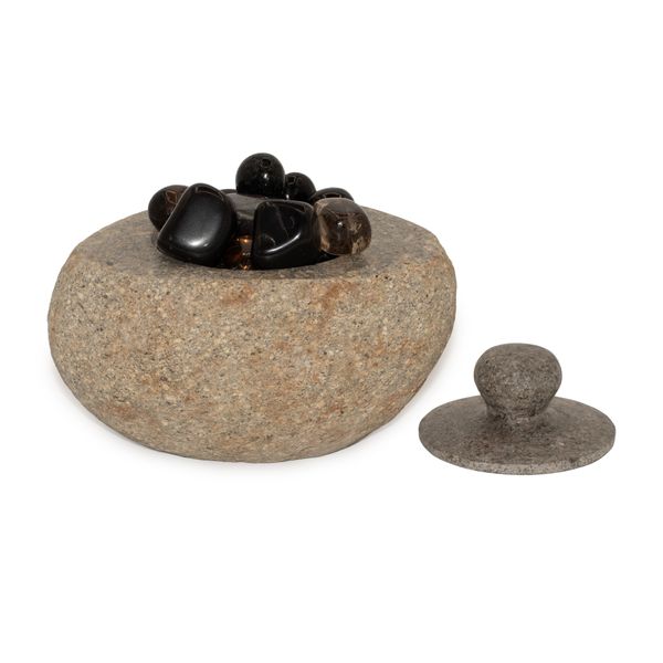 Natuurlijke Riviersteen Aardingspot – Groot (ca. 15 × 12 cm)