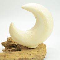 DriftGlow Lamp met Crackle Halvemaan Kap – Grijs