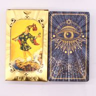 Blauw & Goud Folie Tarot Kaartenset – Alziend Oog – met boekje