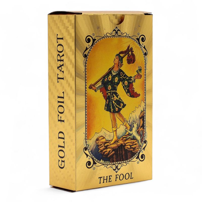 Blauw & Goud Folie Tarot Kaartenset – Alziend Oog – met boekje