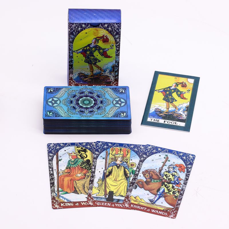 Blauw Folie Tarot Kaartenset – Mandala – met boekje