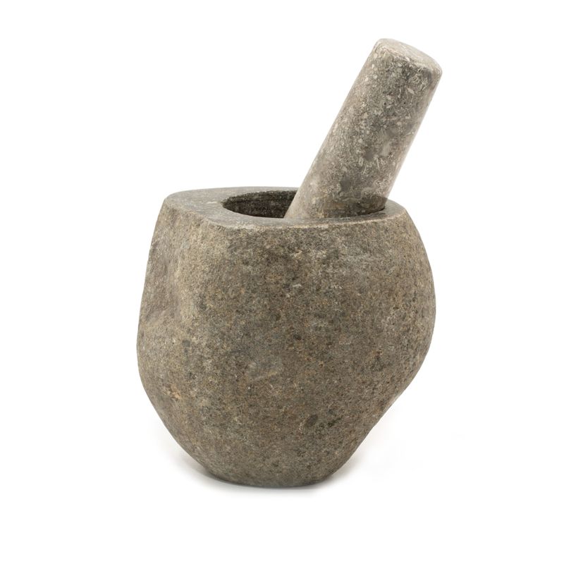 Decoratieve Riviersteen Stamper & Vijzel – Medium (ca. 12 × 8 cm)