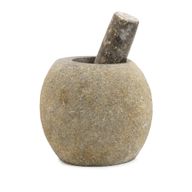 Decoratieve Riviersteen Stamper & Vijzel – Groot (ca. 15 × 12 cm)