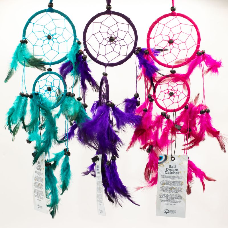 Bali Droomvangers - Medium Rond - Turkoois/Roze/Paars