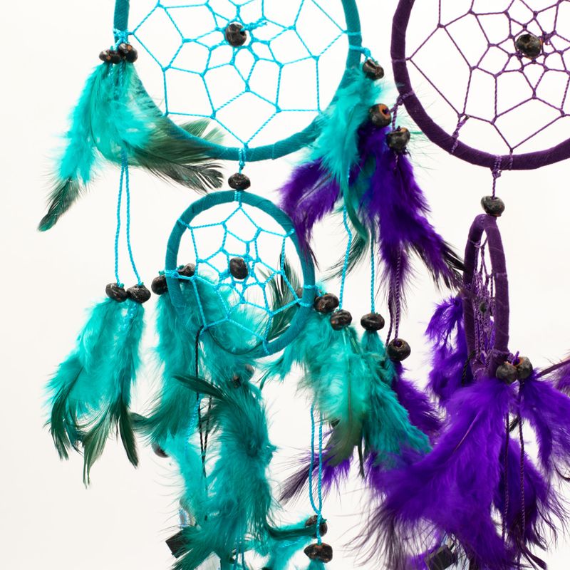 Bali Droomvangers - Medium Rond - Turkoois/Roze/Paars