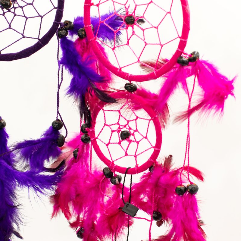 Bali Droomvangers - Medium Rond - Turkoois/Roze/Paars