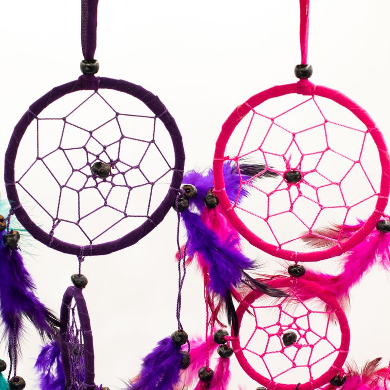 Bali Droomvangers - Medium Rond - Turkoois/Roze/Paars