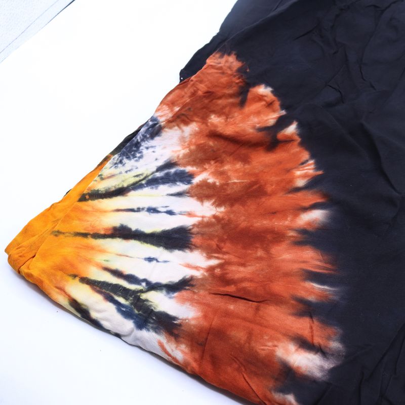 Japanse Stijl Lounge Broek - Maat M - Zwart Chocolade / Oranje