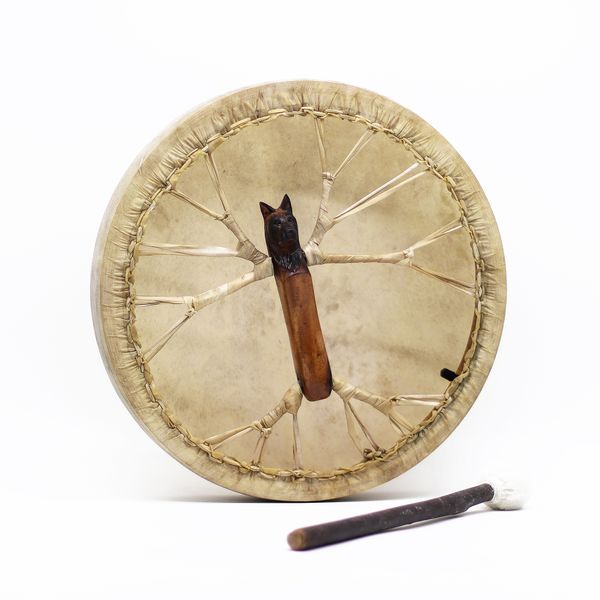Geest van de Wolf Sjamanentrommel met Klopper – Stembaar – 40 cm