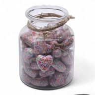Grote Decoratieve Houten Harten – Mooie Bloem (50) – in Displaypot