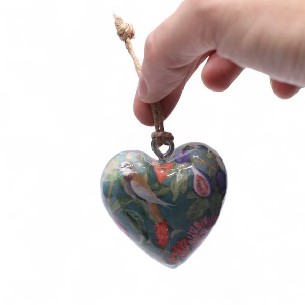 Grote Decoratieve Houten Harten – Vogel & Bloem (50) – in Displaypot