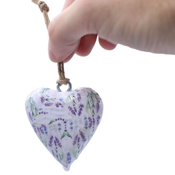 Grote Decoratieve Houten Harten – Lavendel (50) – in Displaypot
