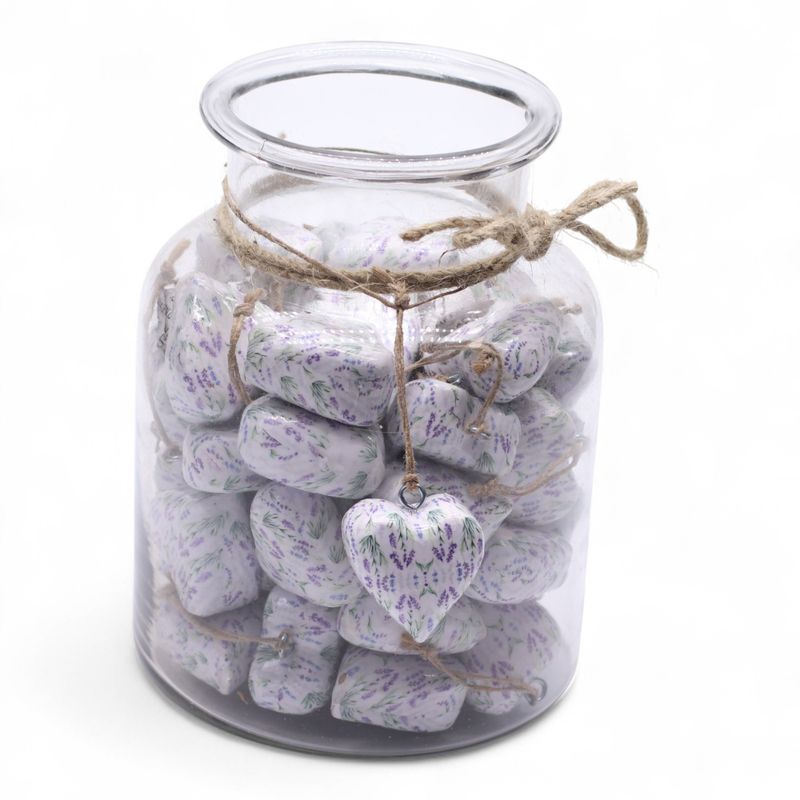 Grote Decoratieve Houten Harten – Lavendel (50) – in Displaypot