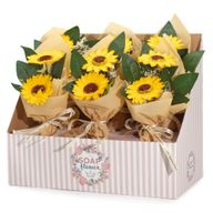 Verkoopklare Zeepbloemen – Boeket met Twee Zonnebloemen